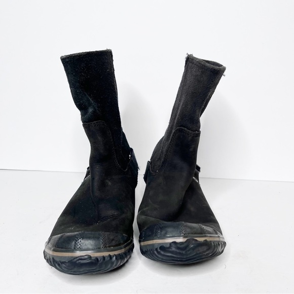 Sorel Slimshortie Waterproof Boot Black Leather Suede Winter Shoes Snow Size 7 - Picture 6 of 7